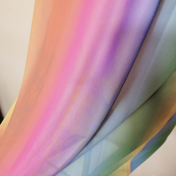 New Iron Fist Sheer Rainbow dress Tank Top sequence heart part Covering - Picture 11 of 16